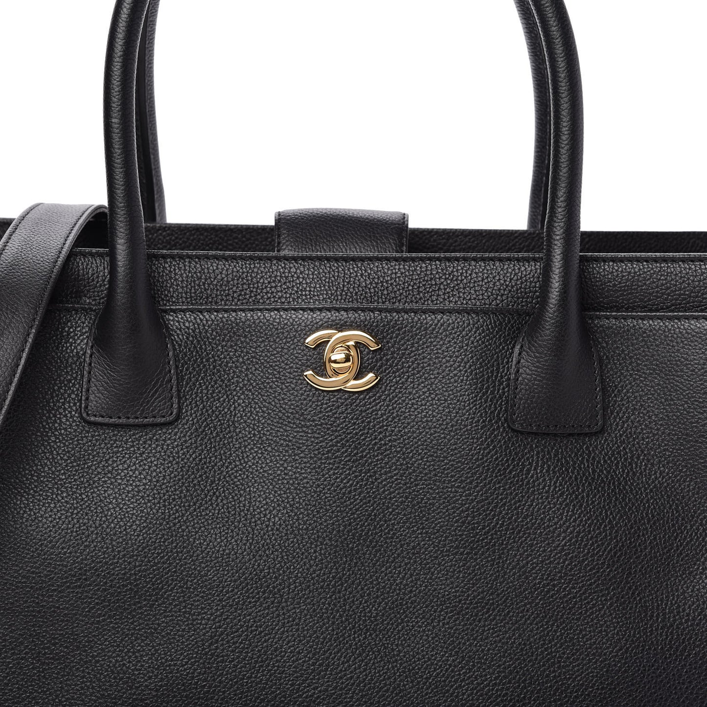 Calfskin Cerf Shopper Tote Black