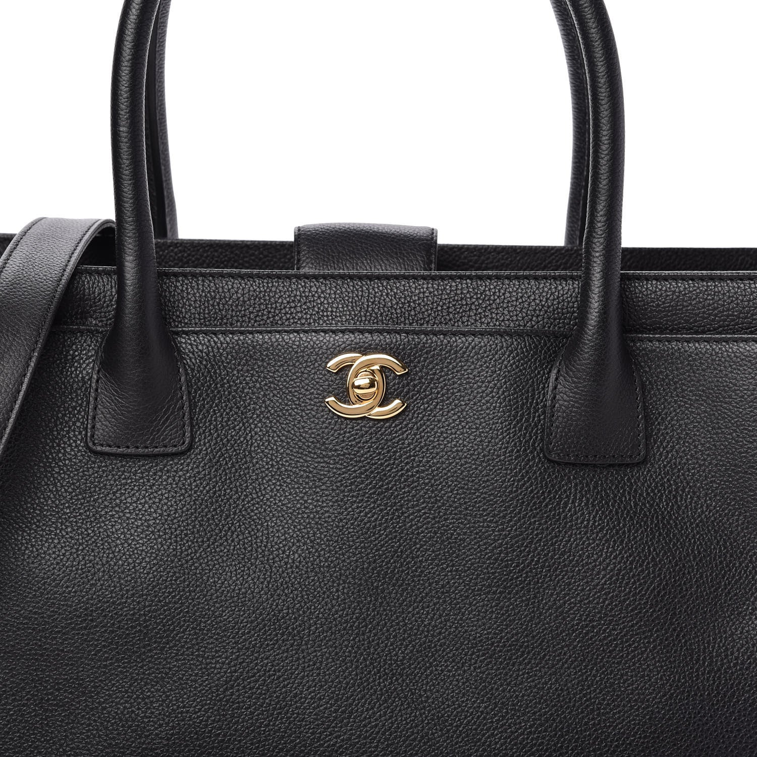 Chanel Calfskin Cerf Shopper Tote Black 10 of 11