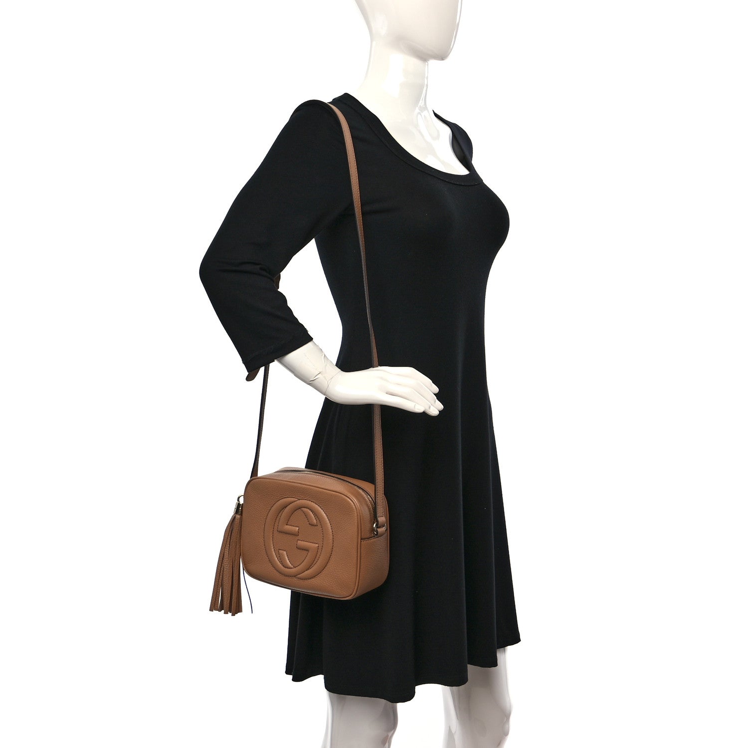 Gucci Pebbled Calfskin Small Soho Disco Bag Camelia 2 of 9