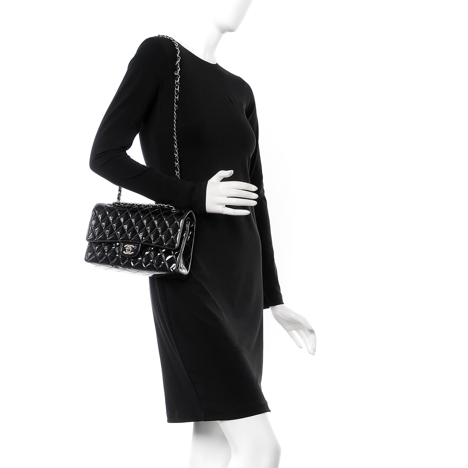 Chanel Patent Quilted Medium Double Flap Black 3 of 12