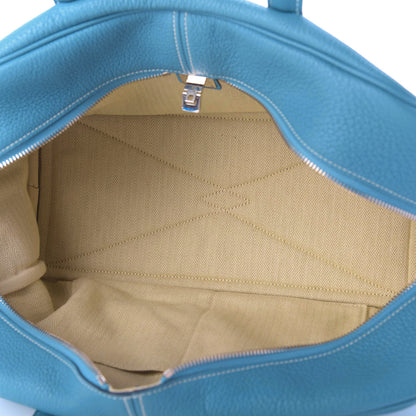 Hermes Taurillon Clemence Victoria II 35 Blue Jean 5 of 9