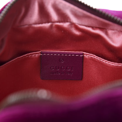 Gucci Velvet Matelasse Small GG Marmont Chain Shoulder Bag Fuchsia Violet Cyclamen 8 of 10
