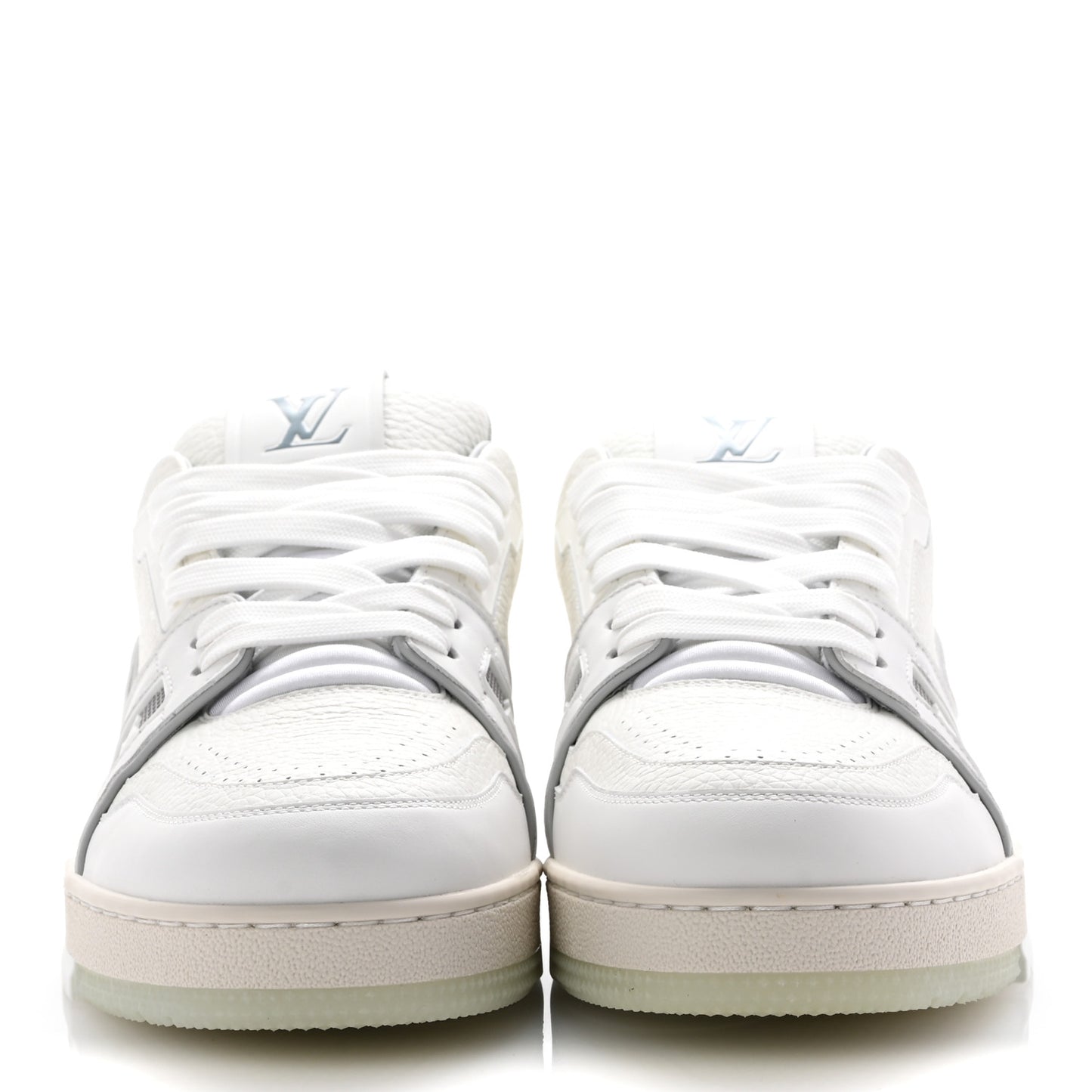 Calfskin Mens LV Trainer Sneakers 9 White