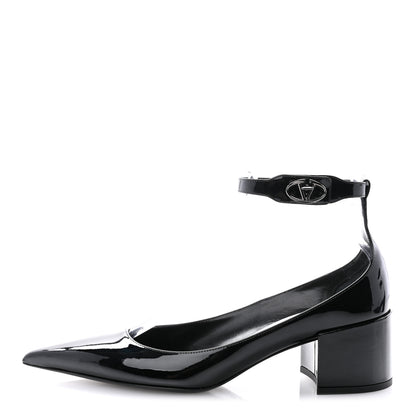 Valentino Garavani Patent Vlogo Lockette Ankle Strap 50mm Pumps 37 Black 1 of 10