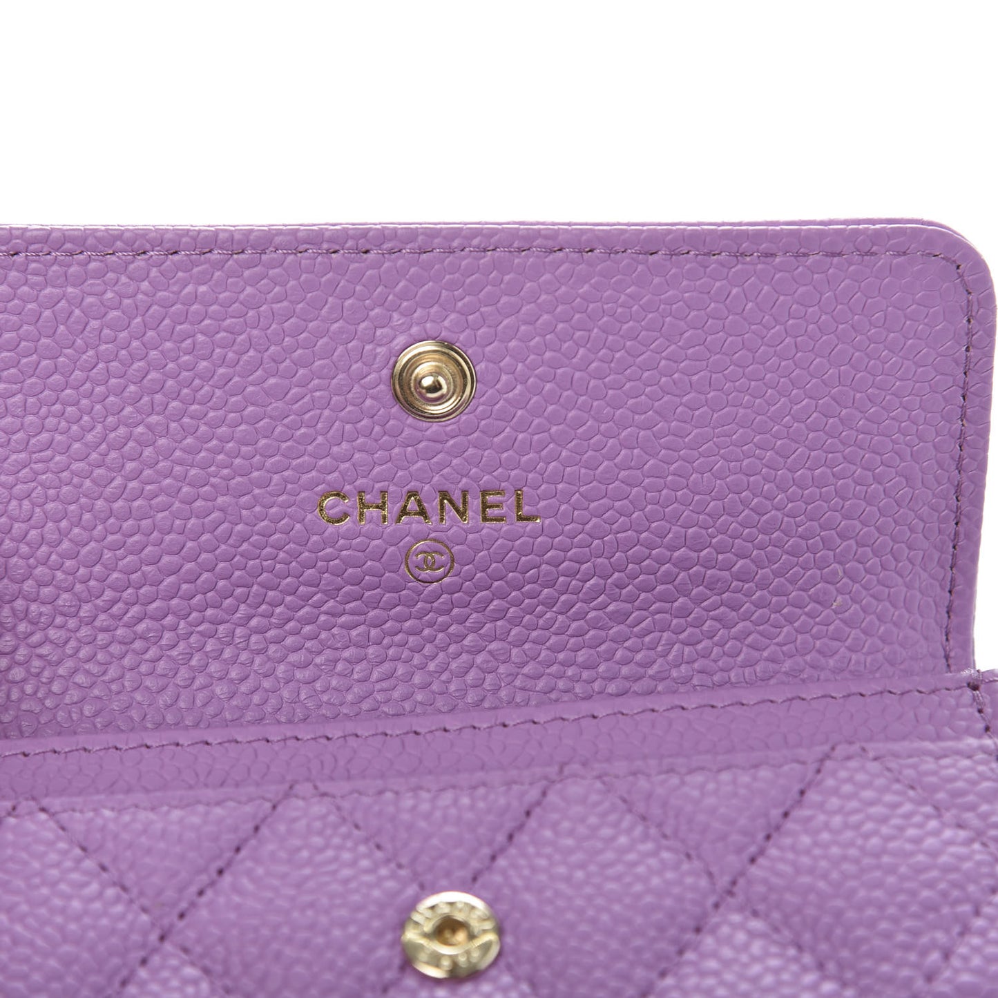 Caviar Quilted Boy Flap Card Holder Purple
