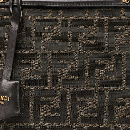 Fendi Vitello Grace Jacquard FF Medium By The Way Boston Bag Tobacco Moro Ebano 8 of 10