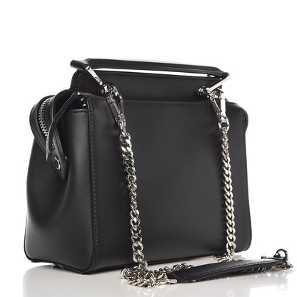 Fendi Vitello Baltico Dolce Nappa Lace Up Small Dotcom Click Chain Satchel Black 3 of 12