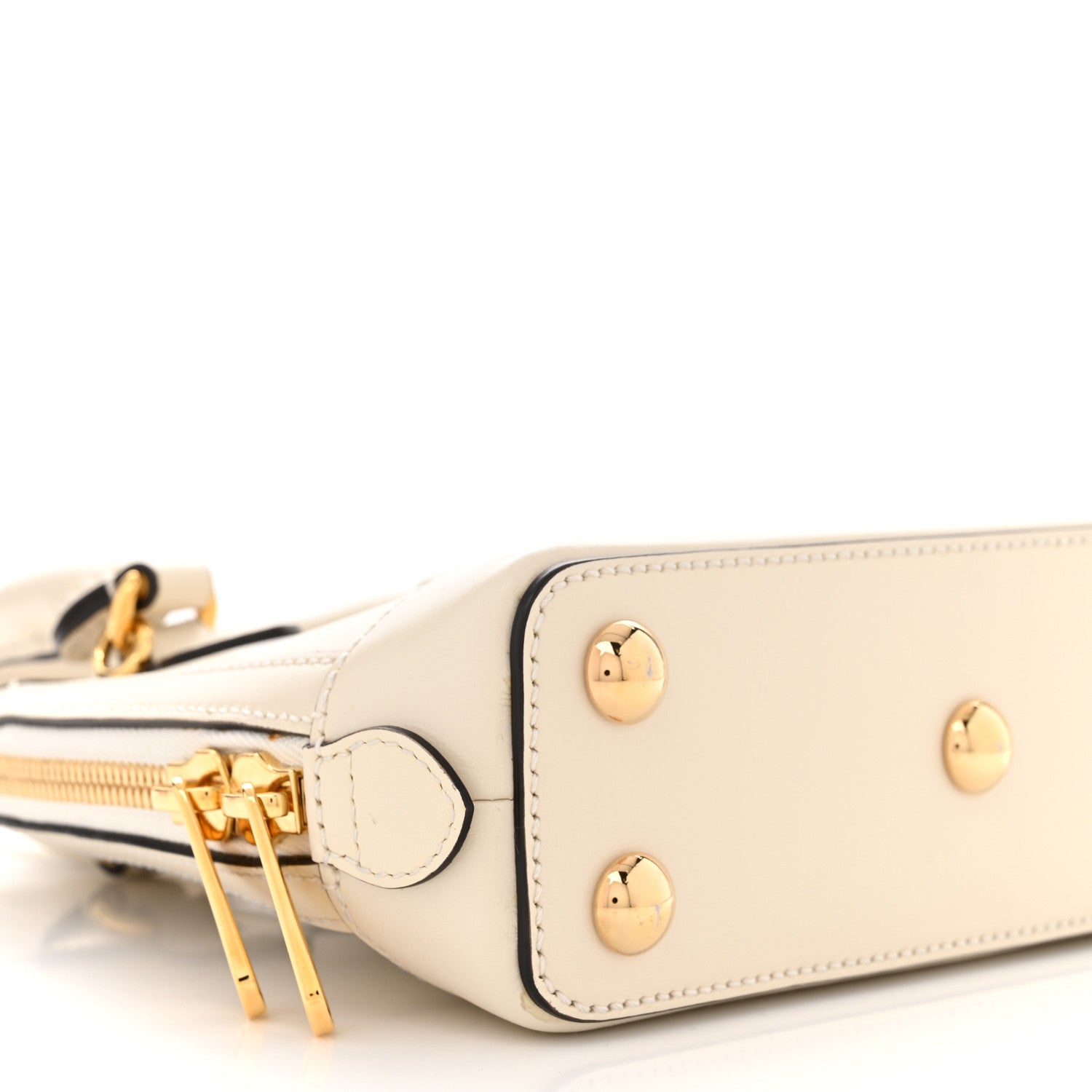 Gucci Boarded Plutone Calfskin Mini Horsebit 1955 Top Handle Bag Mystic White 9 of 12