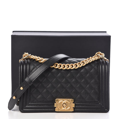 Chanel Caviar Quilted Medium Boy Flap Black 11 of 11