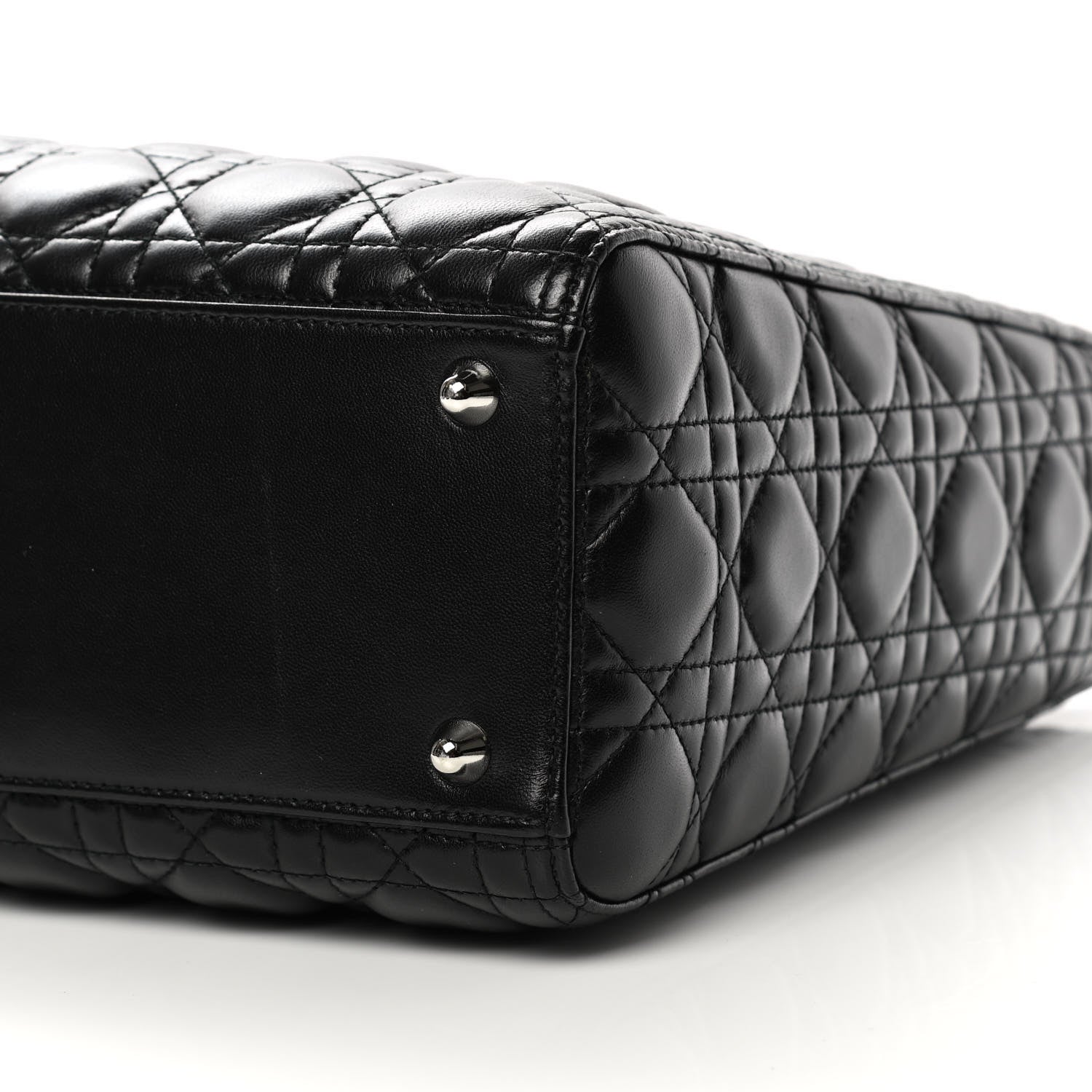 Christian Dior Lambskin Cannage Large Lady Dior Black 10 of 11