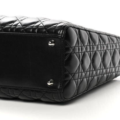 Christian Dior Lambskin Cannage Large Lady Dior Black 10 of 11