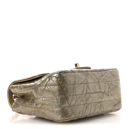 Chanel Metallic Crumpled Calfskin Chevron Quilted Mini Square Flap Gold 3 of 12