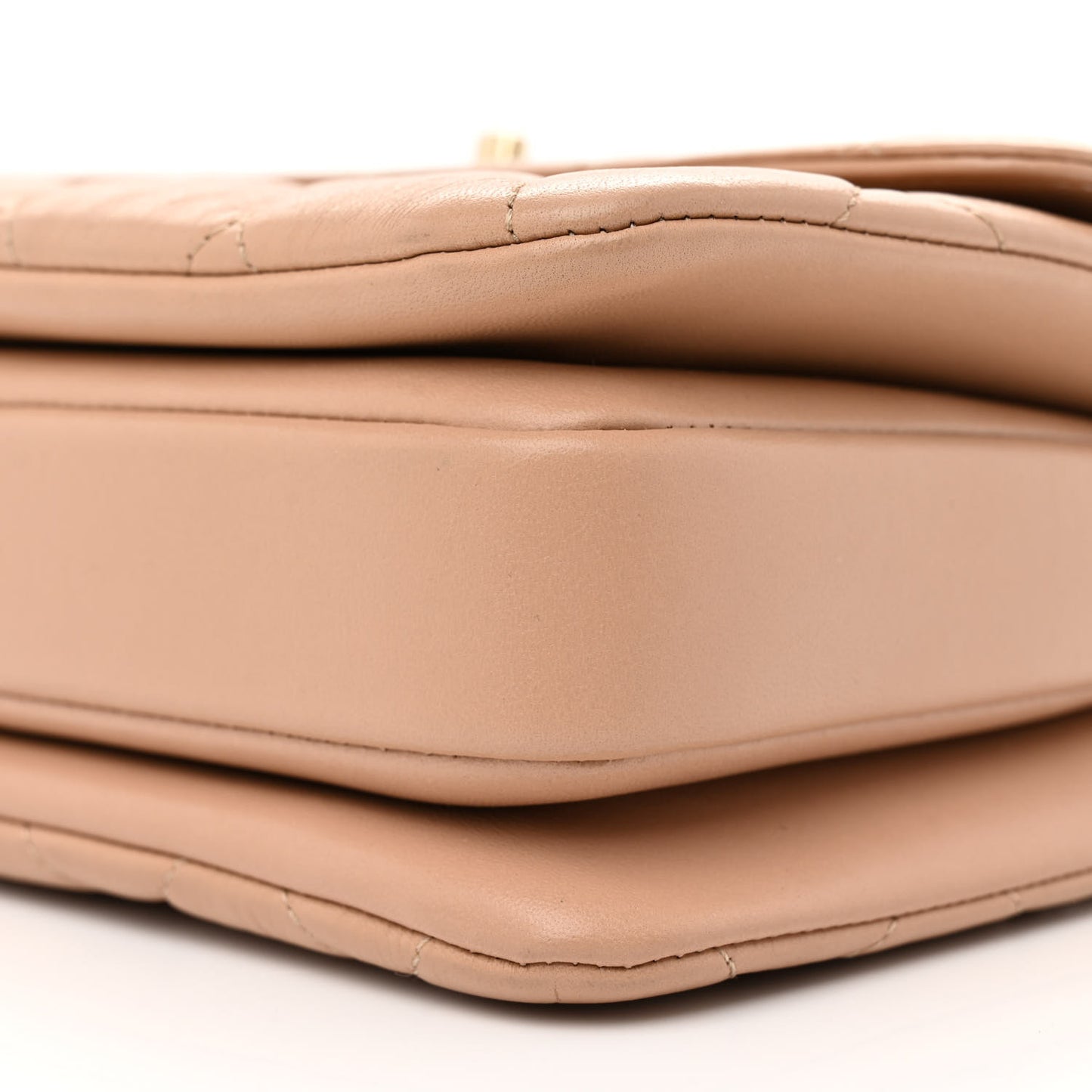 Lambskin Quilted Small Trendy CC Dual Handle Flap Bag Beige