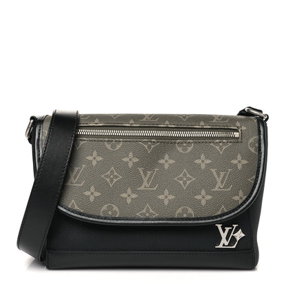 Louis Vuitton Grained Calfskin Monogram Pulse Messenger Khaki Black 1 of 9