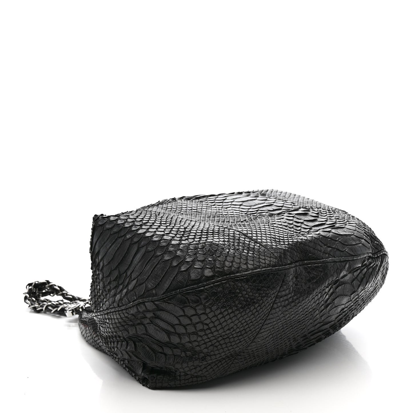 Snakeskin Rock and Chain Hobo Black