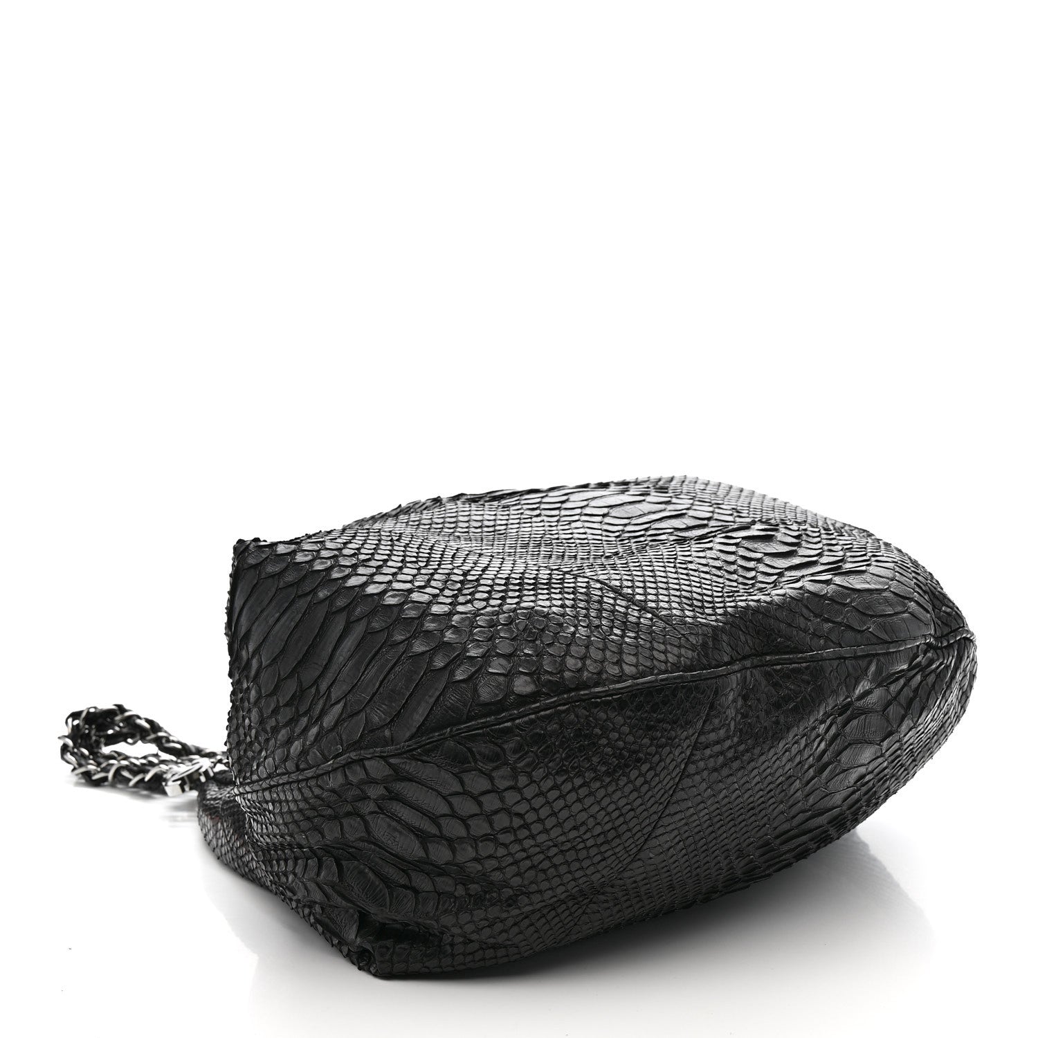 Chanel Snakeskin Rock and Chain Hobo Black 4 of 12