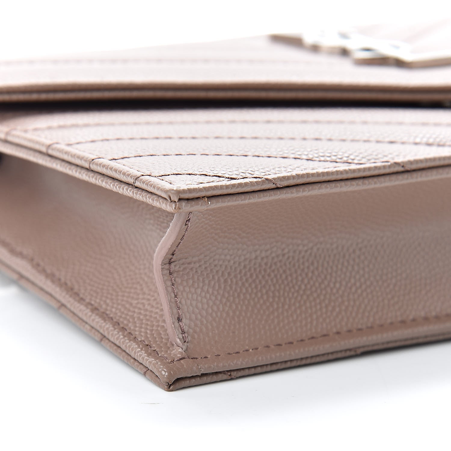 Saint Laurent Grain De Poudre Matelasse Chevron Monogram Envelope Chain Wallet Fard 10 of 12