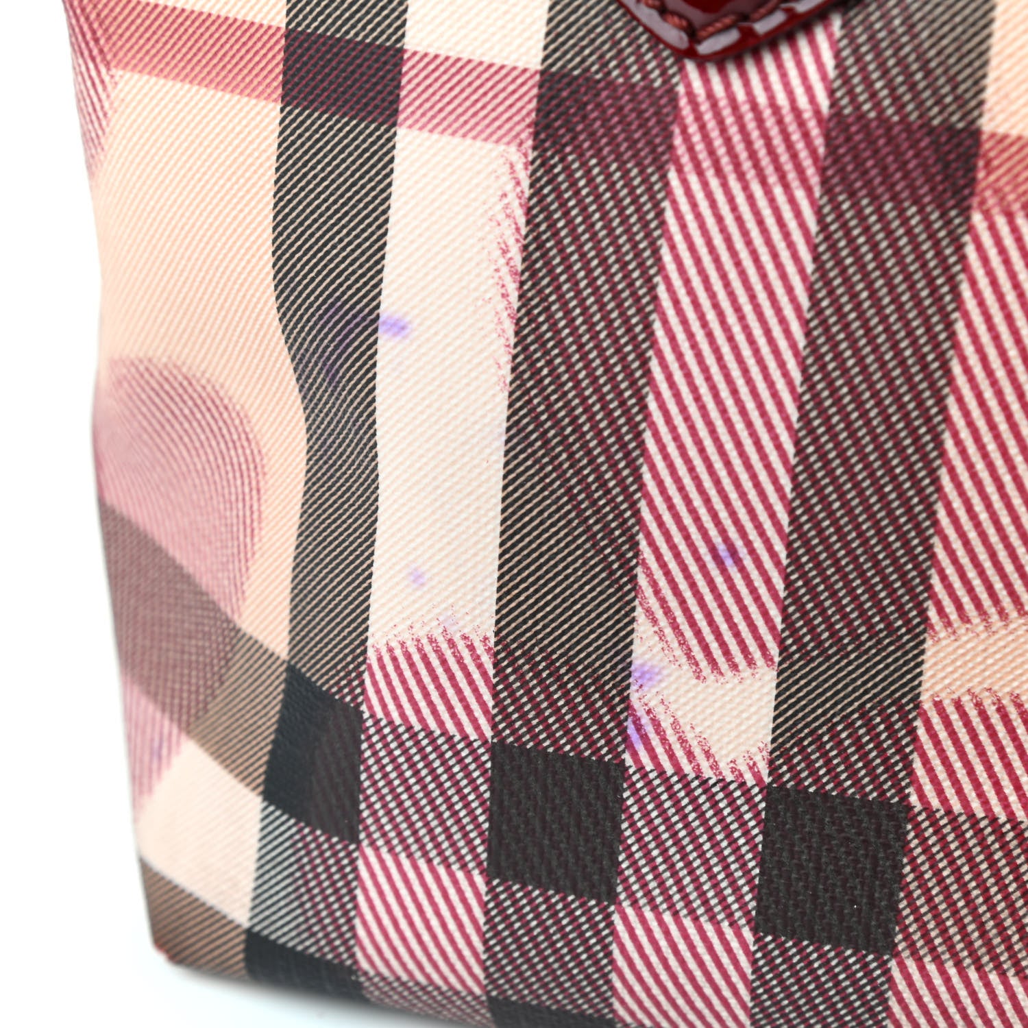 Burberry Nova Check Heart Small Gracie Tote Berry Red 6 of 6
