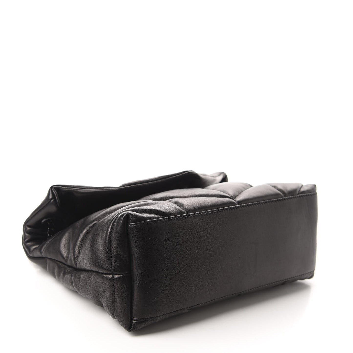 Lambskin Quilted Small Loulou Puffer Monogram Chain Satchel Black