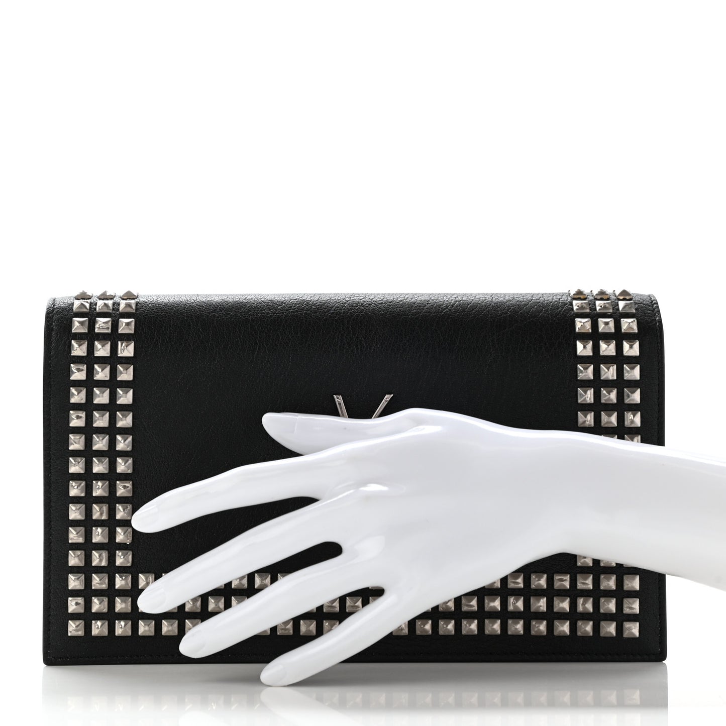 Calfskin Studded Monogram Bag Black