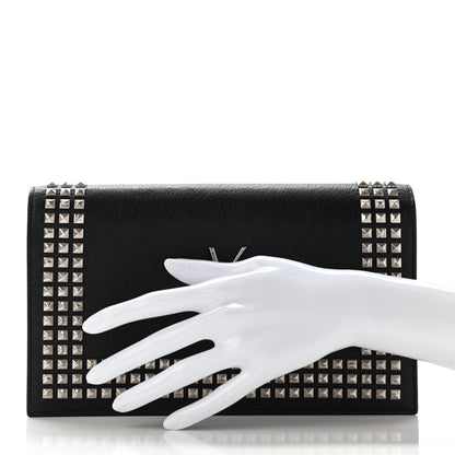 Saint Laurent Calfskin Studded Monogram Bag Black 2 of 10