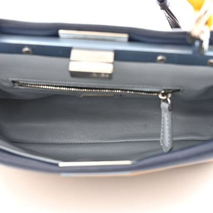 Fendi Nappa Mini Peekaboo Iconic Satchel Beige Blueberry Limone 6 of 14