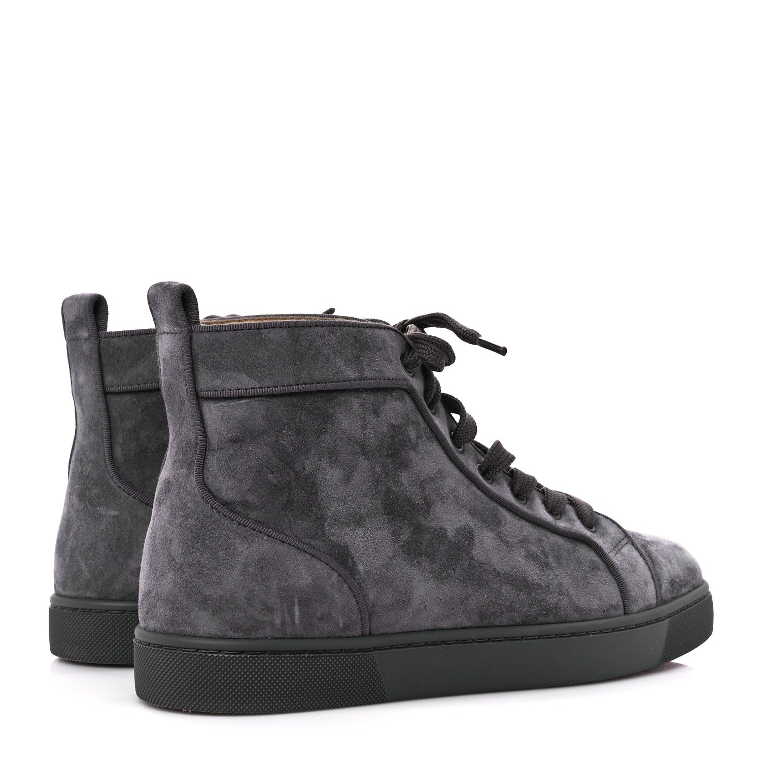 Christian Louboutin Veau Velours Louis Orlato High Top Sneakers 40 Grey 4 of 10