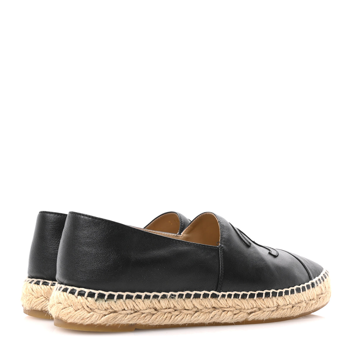 Chanel Lambskin CC Espadrilles 37 Black 5 of 9