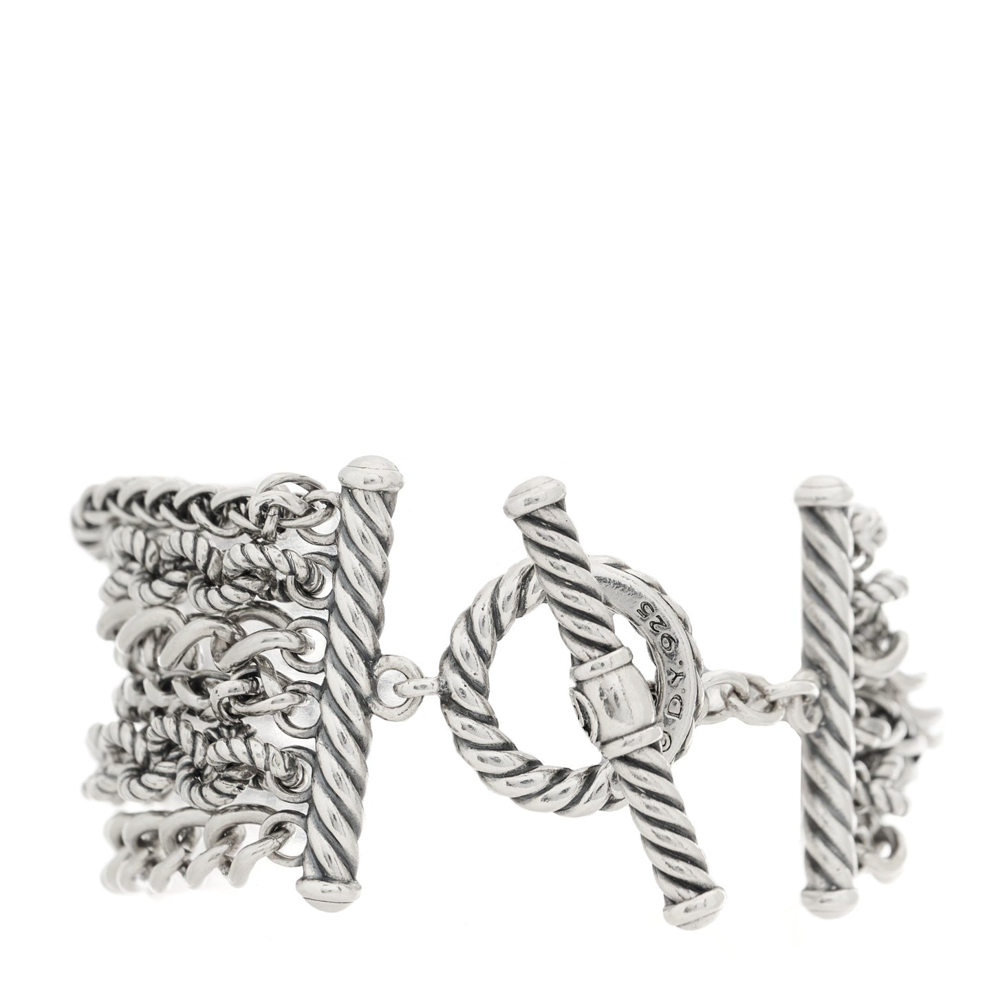 Sterling Silver Multi Chain Toggle Bracelet