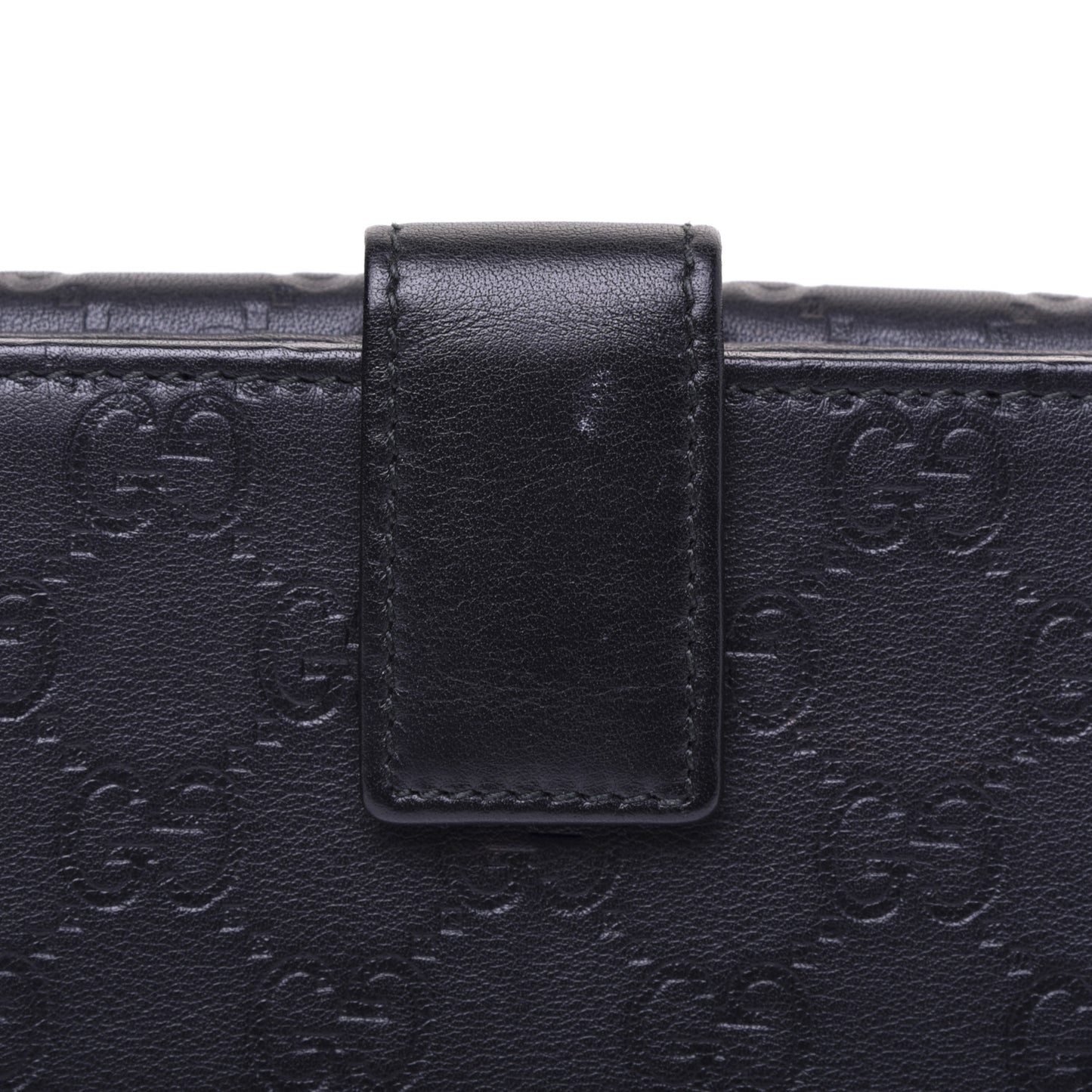 Guccissima Punch Continental Flap Wallet Black