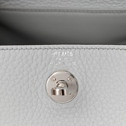 Hermes Taurillon Clemence Mini Lindy 20 Bleu Pale 6 of 10