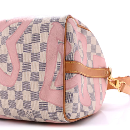 Louis Vuitton Damier Azur Tahitienne Speedy Bandouliere 30 Rose Ballerine 10 of 15