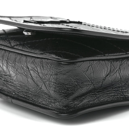 Saint Laurent Crinkled Calfskin Matelasse Monogram Niki Chain Wallet Black 10 of 10