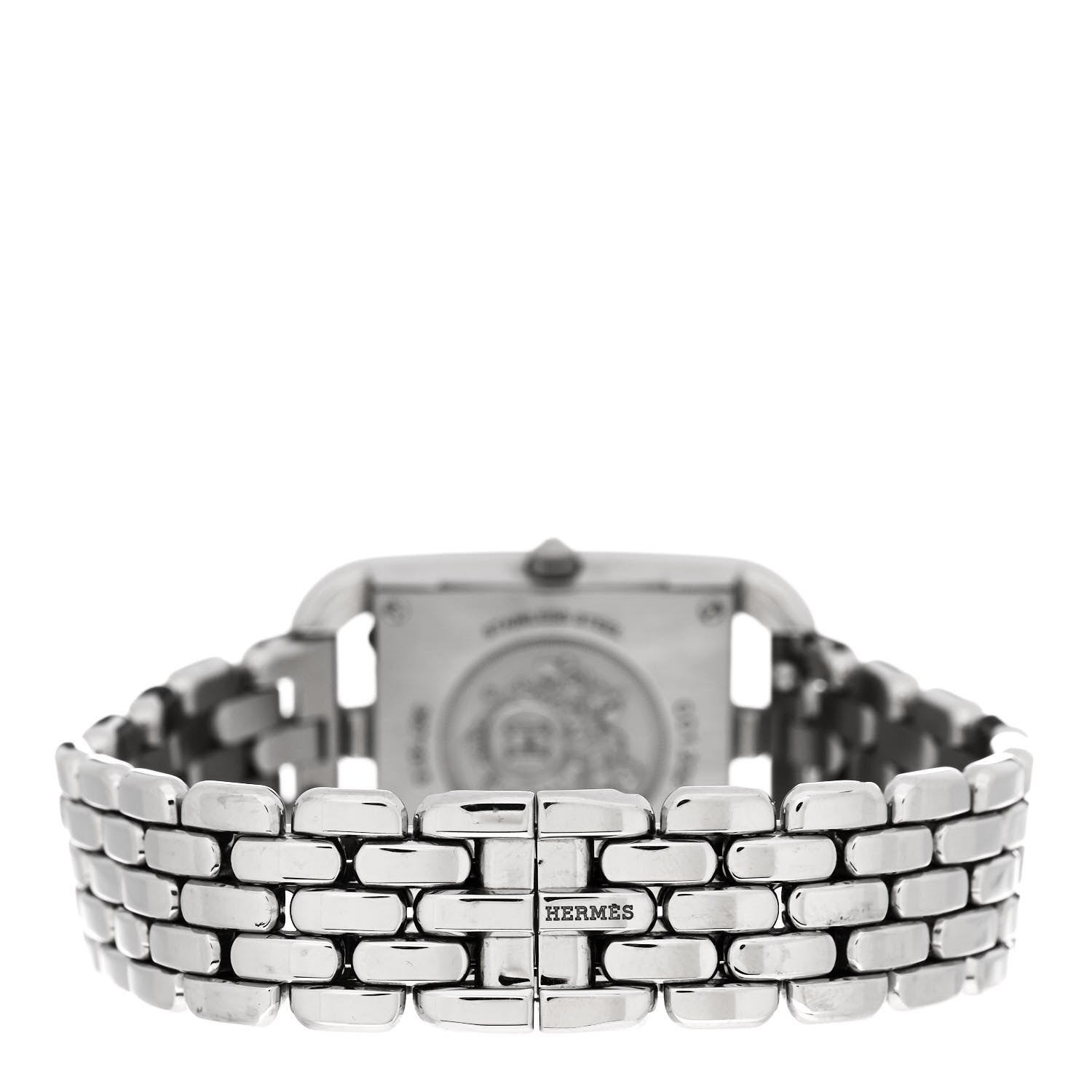 Hermes Stainless Steel Diamond Bezel Mother of Pearl 23mm Cape Cod Quartz Watch 3 of 5
