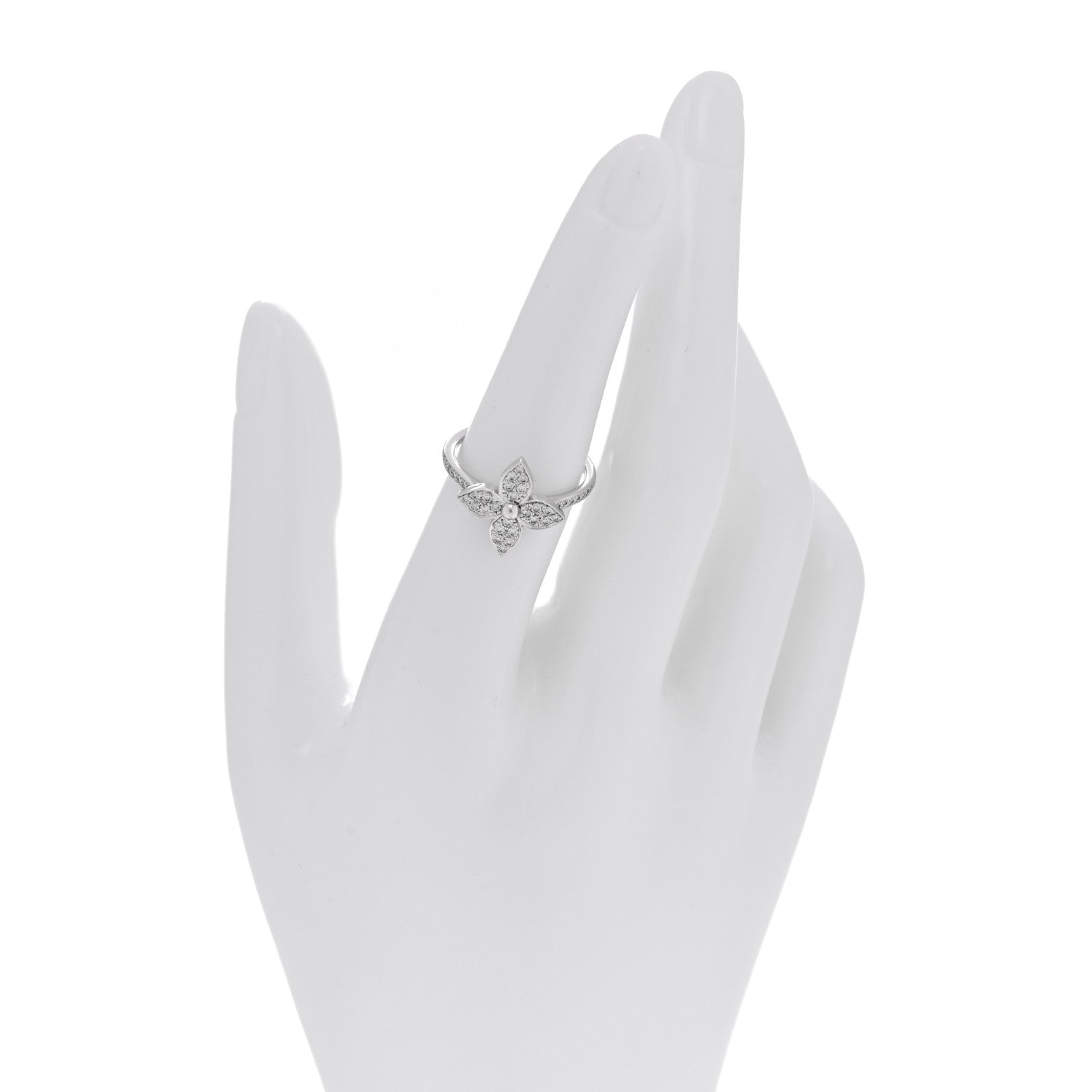 Louis Vuitton 18K White Gold Diamond Star Blossom Ring 53 6.5 2 of 7