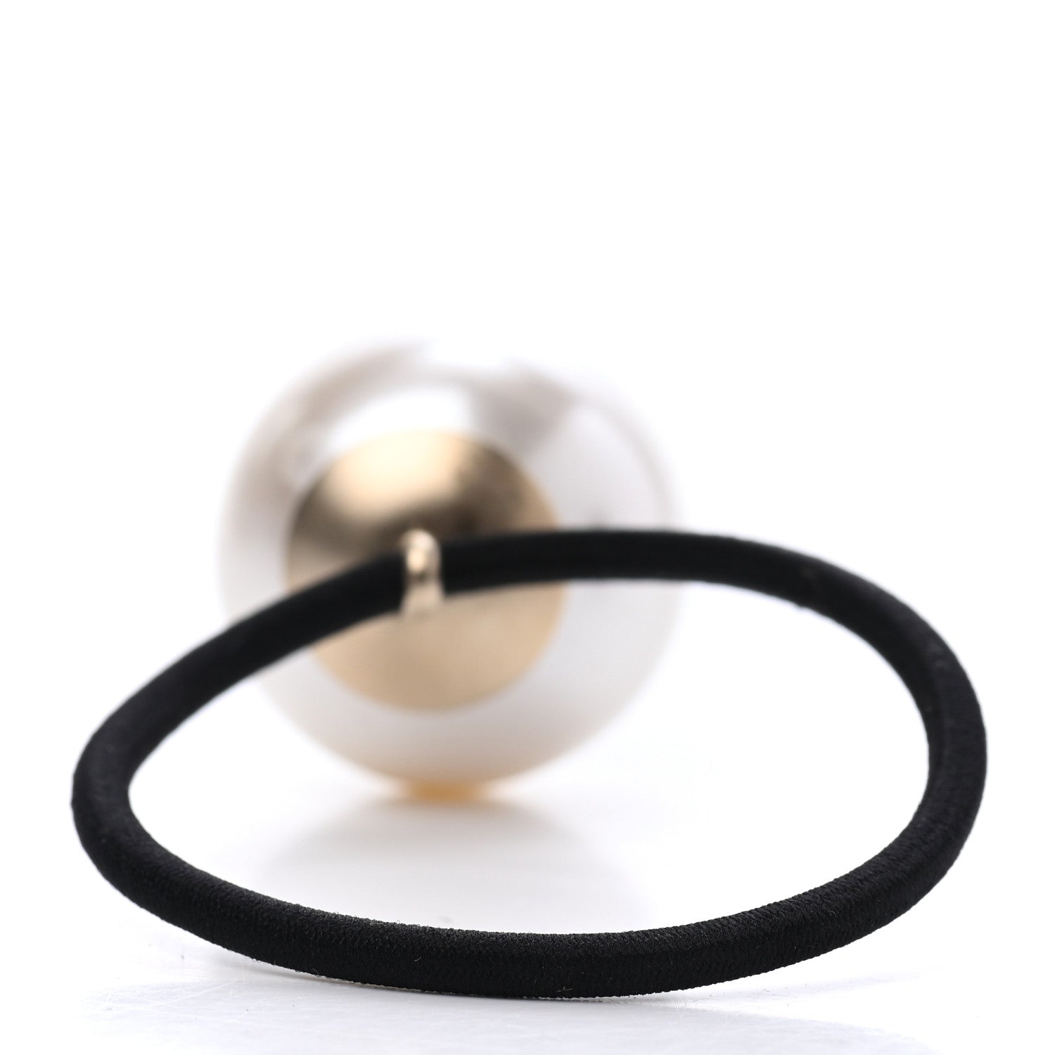 Chanel Pearl CC Hair Tie Black White 2 of 4