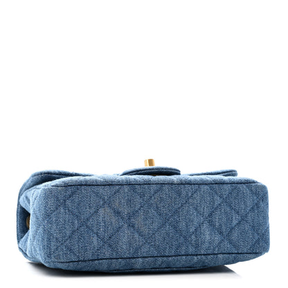 Chanel Denim Quilted Mini Pearl Crush Rectangular Flap Blue 4 of 10