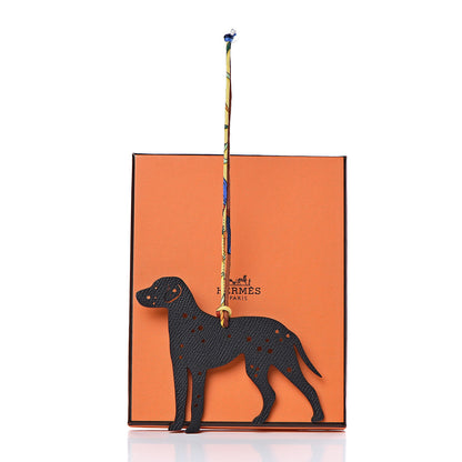 Hermes Epsom Togo Petit H Royal Dalmatian Bag Charm GM Black Gold 4 of 4