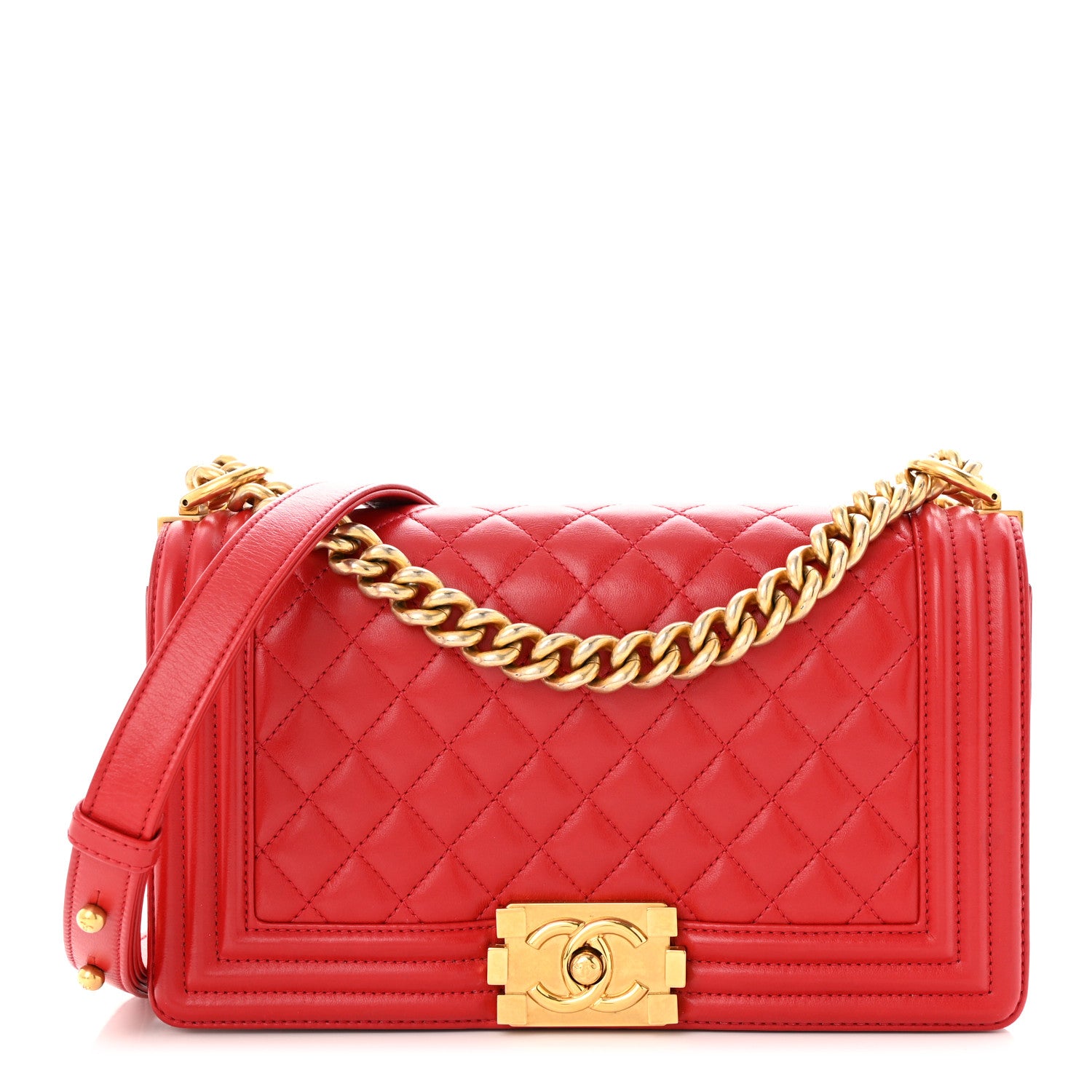 Chanel Lambskin Quilted Medium Boy Flap Red 1 of 12