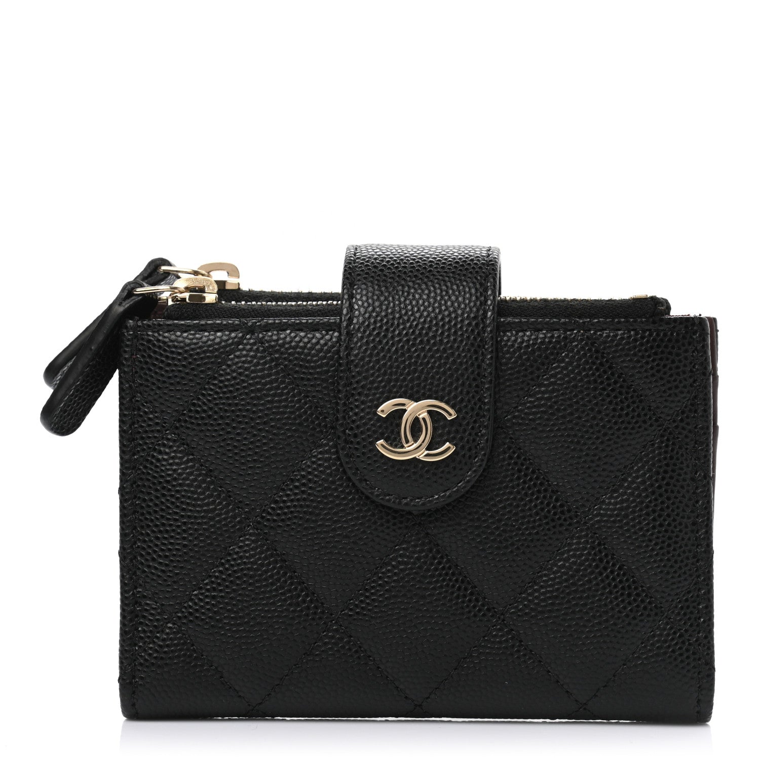 Chanel Caviar Quilted Compact Zipped Pocket Wallet Black 1 of 7