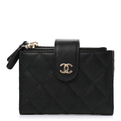 Chanel Caviar Quilted Compact Zipped Pocket Wallet Black 1 of 7
