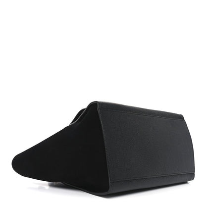Celine Drummed Calfskin Suede Small Trapeze Black 4 of 9