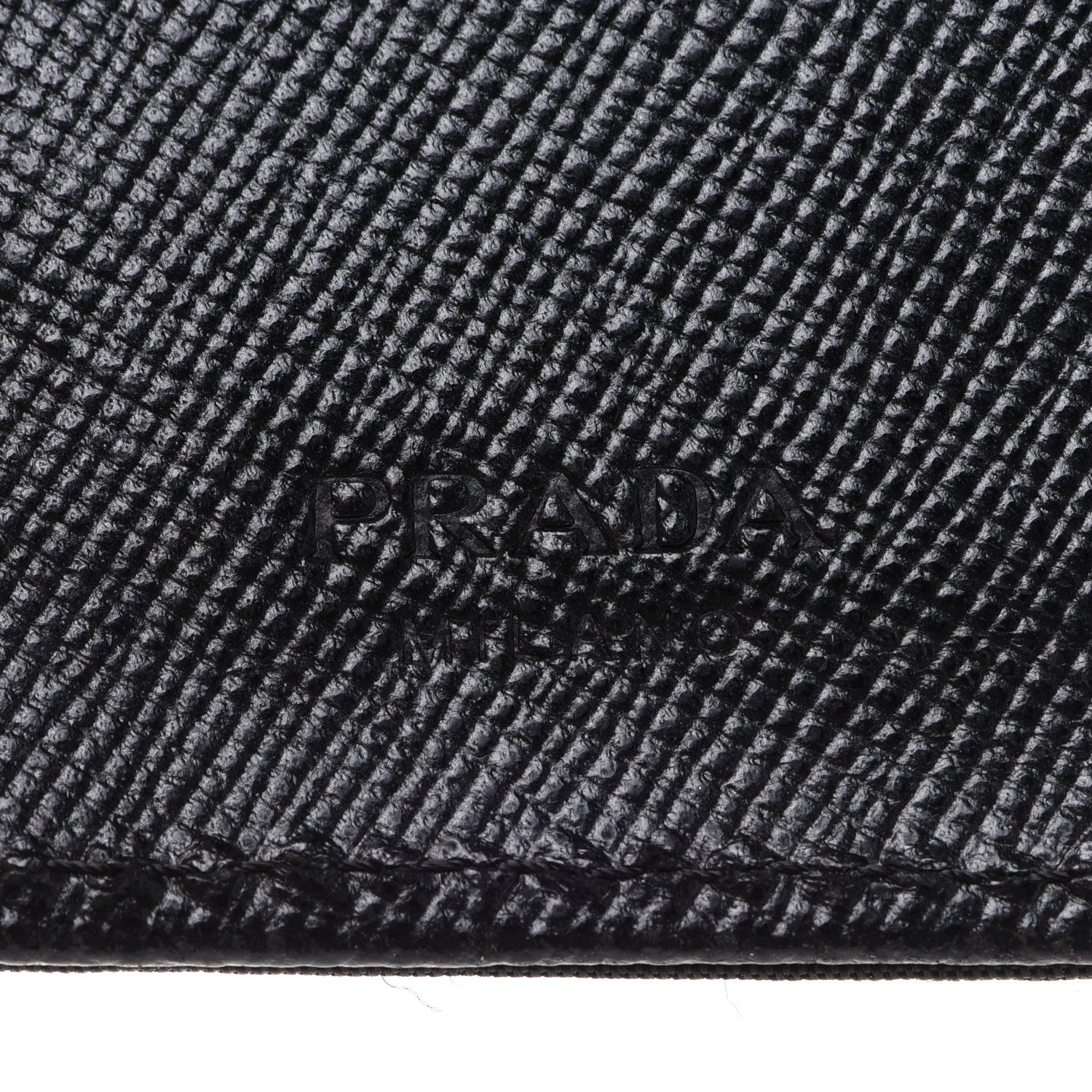 Prada Tessuto Nylon Saffiano Tri-Fold Compact Wallet Black 6 of 8