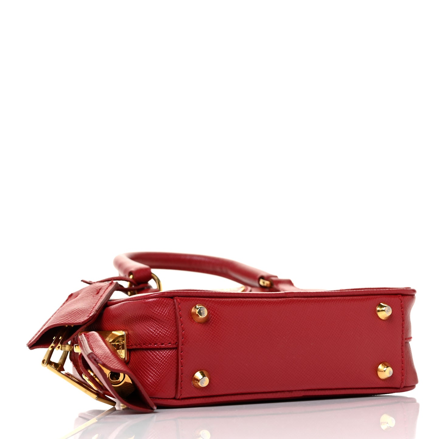 Saffiano Lux Mini Top Handle Crossbody Bag Fuoco
