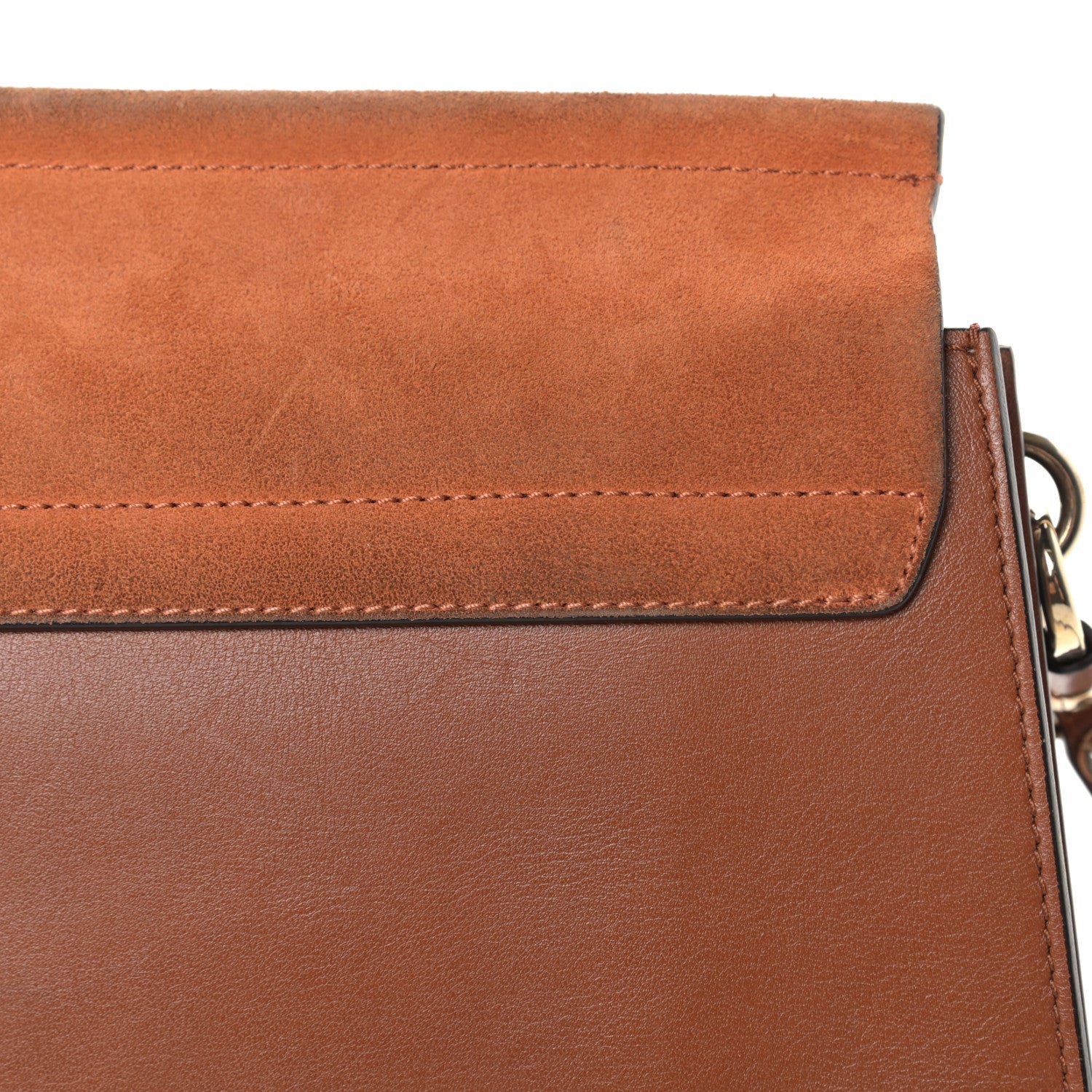 Chloe Suede Calfskin Medium Faye Shoulder Bag Tobacco 13 of 16