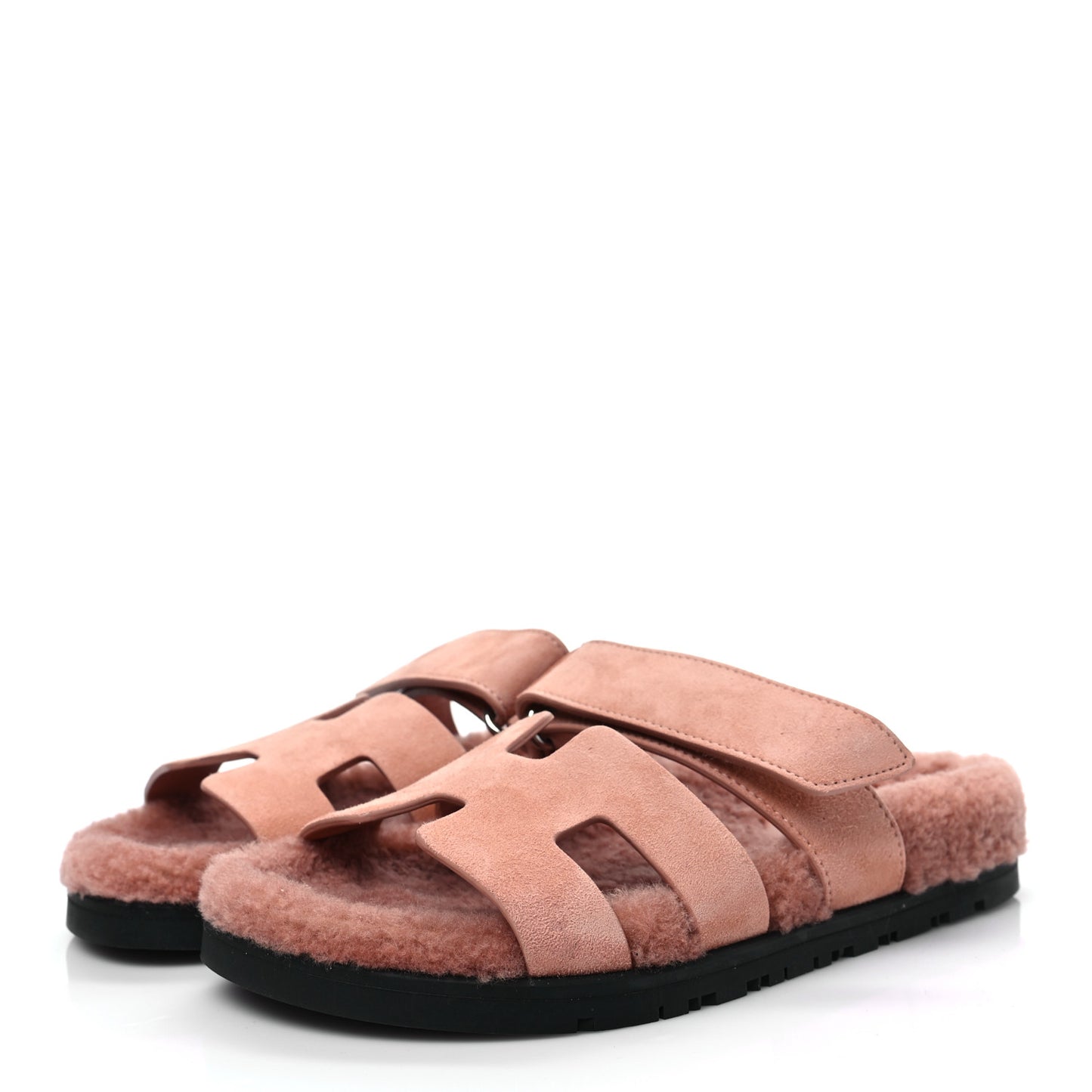 Suede Goatskin Woolskin Womens Chypre Sandals 35.5 Rose Aube