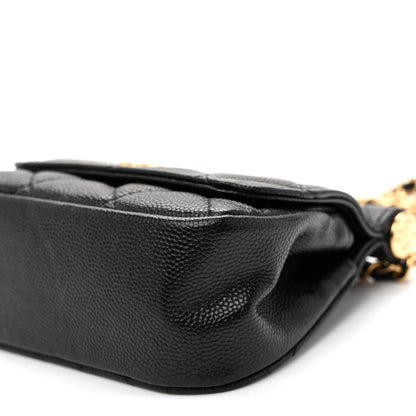 Chanel Caviar Quilted Mini Bar Flap Clutch With Chain Black 11 of 11