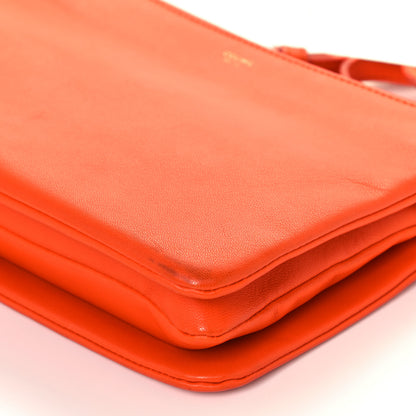 Celine Lambskin Small Trio Crossbody Bag Bright Orange 10 of 12