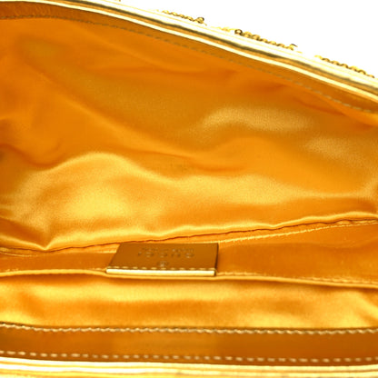 Gucci Sequin Matelasse Diagonal Mini GG Marmont Shoulder Bag Gold 5 of 10