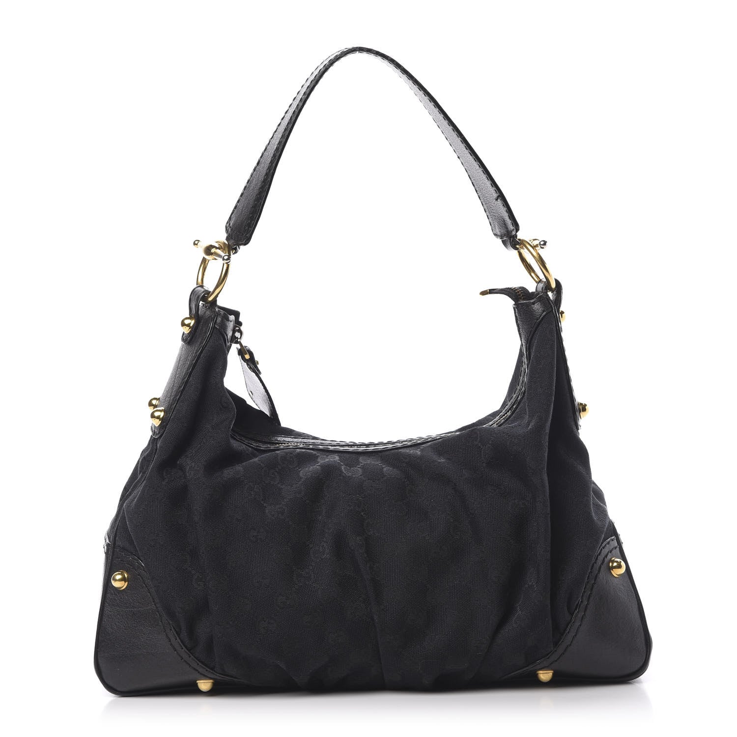 Gucci Monogram Medium Jockey Hobo Black 1 of 16